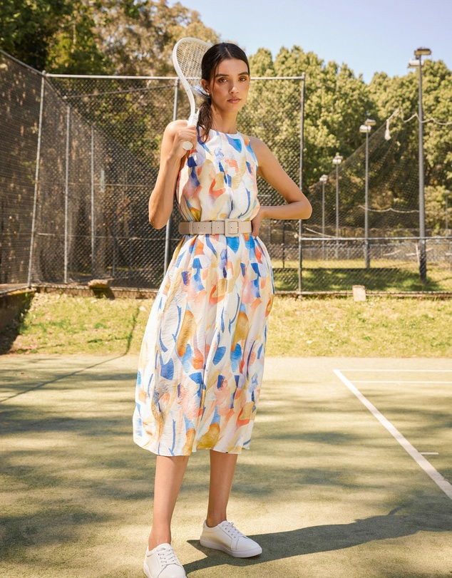 Forcast - Myka A-Line Tie Waist Dress