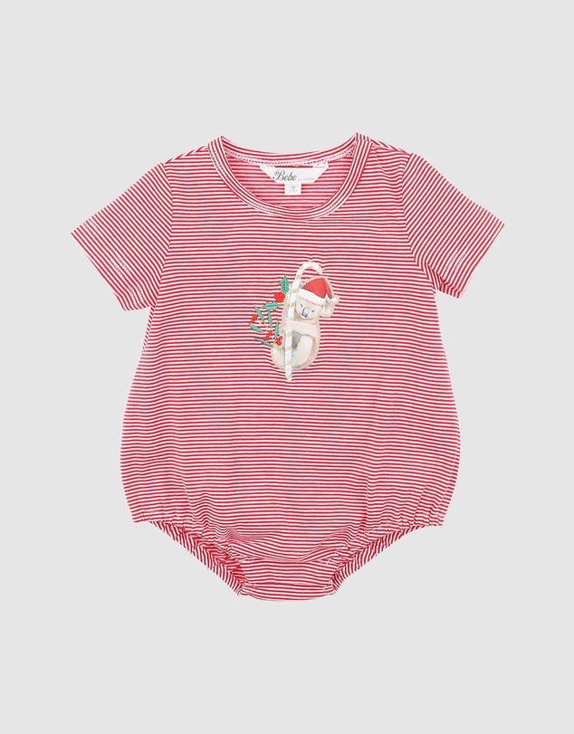 Bebe by Minihaha - Festive Koala Stripe Bodysuit - Babies