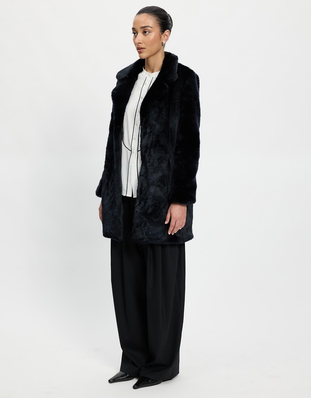Lindsay Nicholas New York - Faux Fur Car Coat