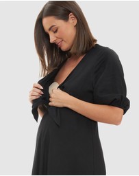 Ripe Maternity - Camille Tie Front Linen Dress