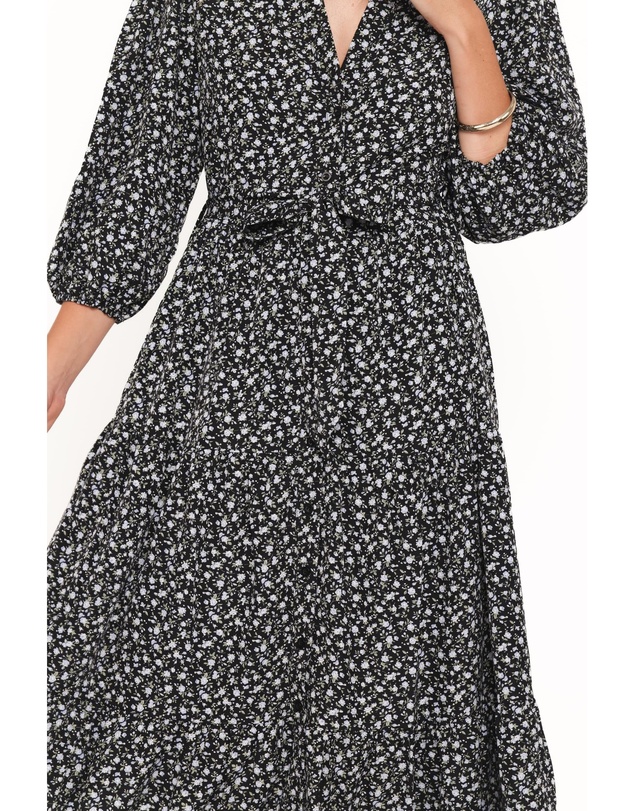 Petal & Pup - Dixon Maxi Dress - Black Ditsy Floral