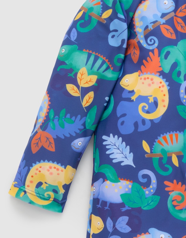 Purebaby - Printed Long Sleeve Sunsuit- Kids-Babies