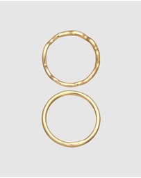 Elli Jewelry - Ring Stack Set Of 2 Geo in 925 Sterling Silver Gold Plated