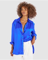 CAMIXA - Soie Satin Oversized Silk Shirt