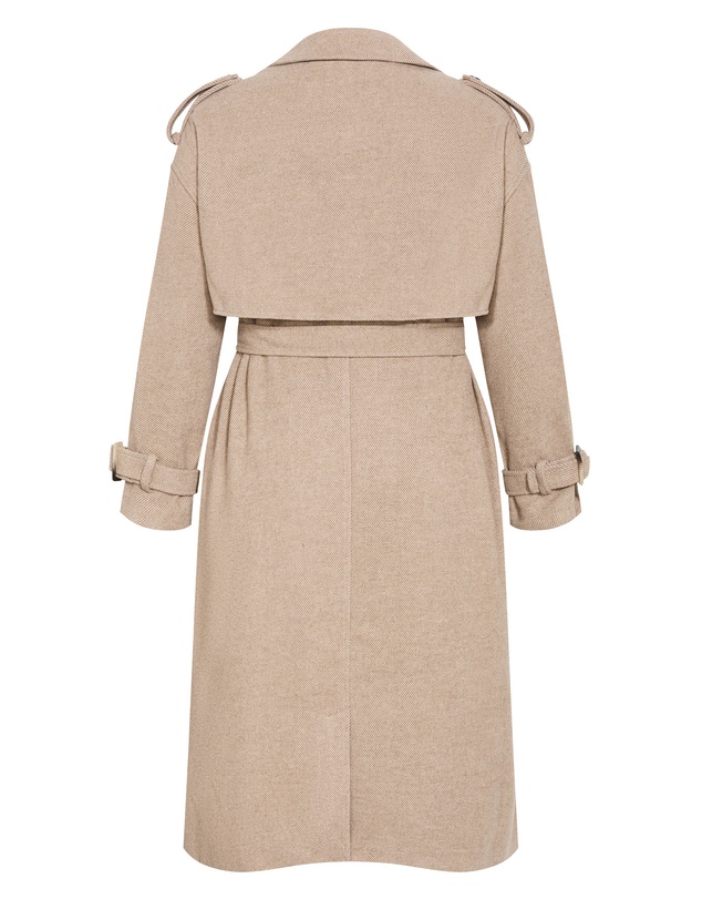 City Chic - Plus size Nadia Trench - caramel