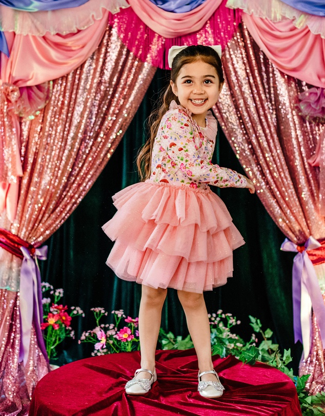 Fleur Harris - 'Toadstool' Rosy Tutu Dress in Apricot