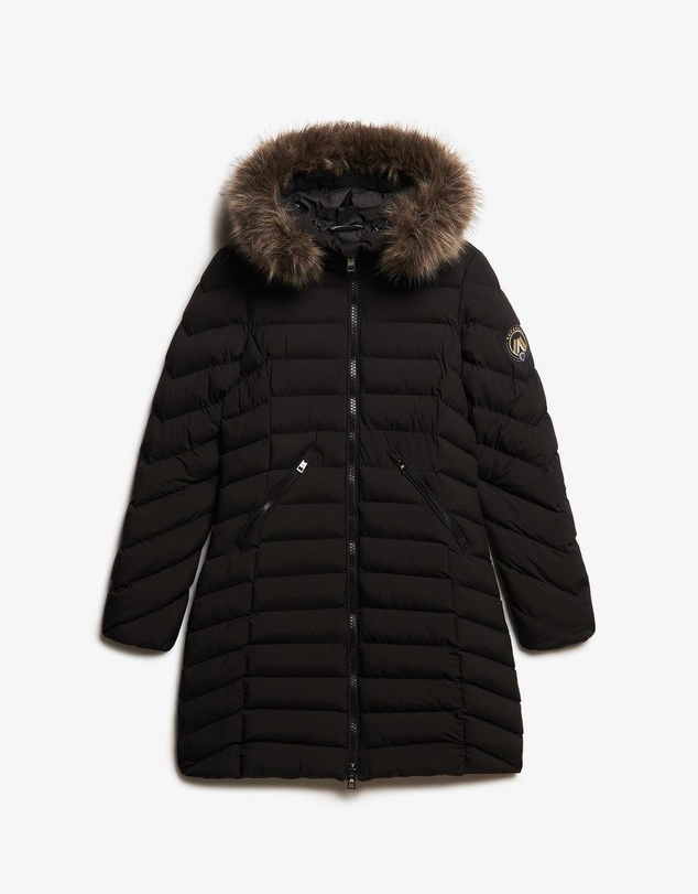 Superdry - Fuji Faux Fur Hoodie Mid Length