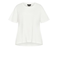 City Chic - Plus size Oversized Crew Neck Tee - white
