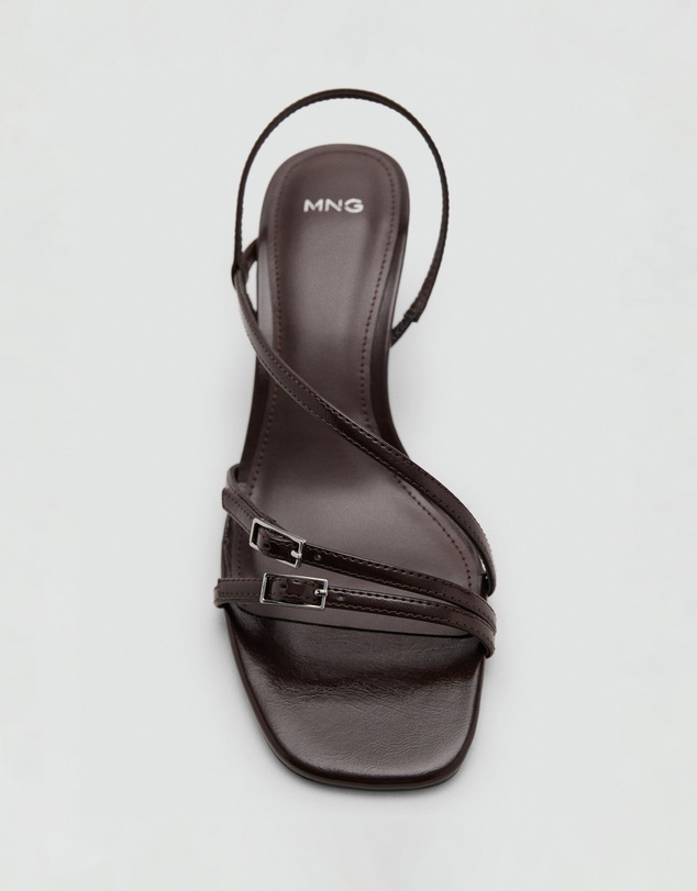 M.N.G - Kitten Heel Sandals with Straps