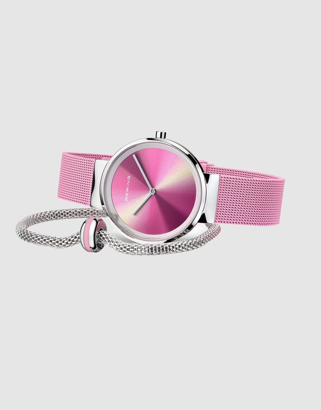 Bering - Aurora Borealis 31mm Pink Watch with Bracelet