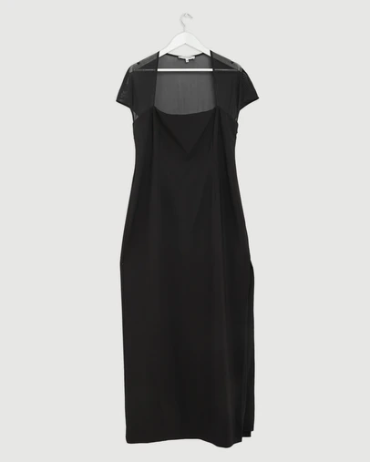 Revibe - Repaired CHANCERY Florence Mesh Detail Maxi Dress - AU 18