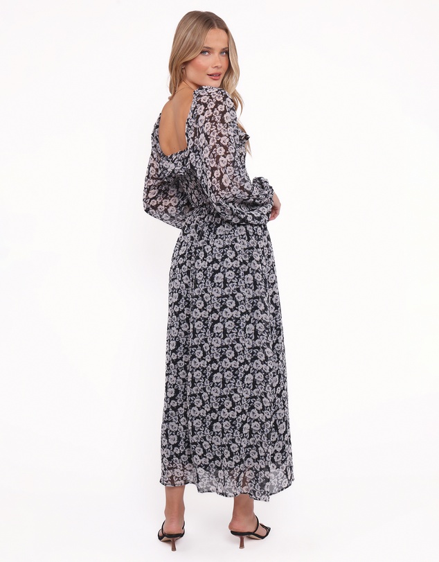 Petal & Pup - Faith Long Sleeve Maxi Dress - Black Floral