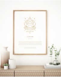 Olive et Oriel - Cancer Celestial Zodiac Art Print A3