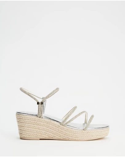 Holster - Viva Espadrille High Wedge - Vegan - Silver - Women's