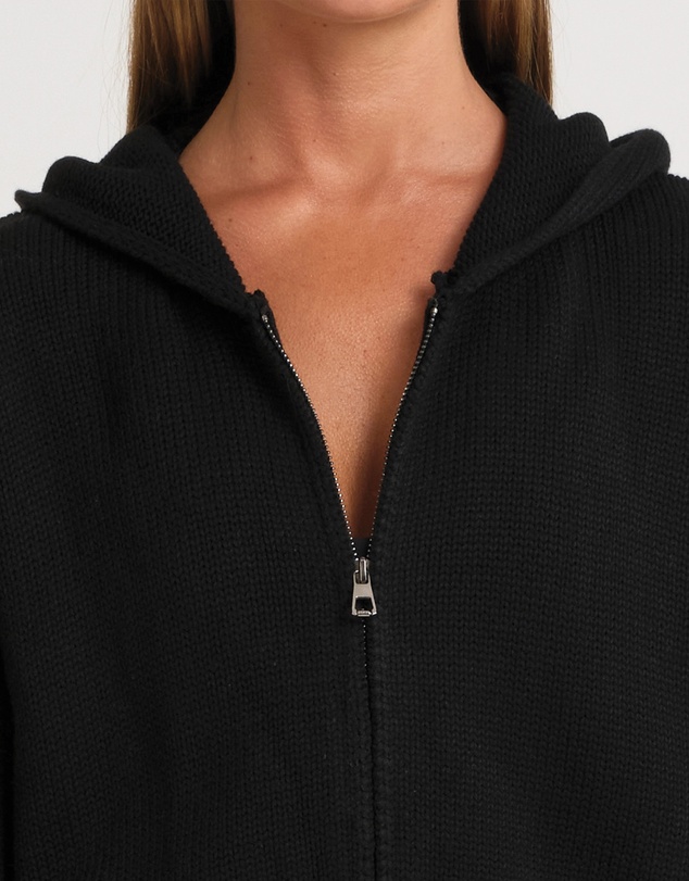 All Fenix - Zip Up Crop Knit Hoodie