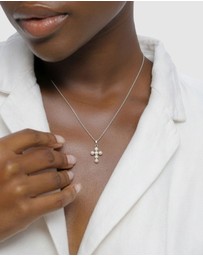 Elli Jewelry - Necklace Cross Pearl Communion 925 Sterling Silver