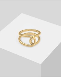 Elli Jewelry - Ring Organic Elegant in 925 Sterling Silver Gold Plated