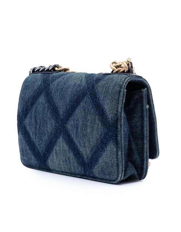 Pre-Loved by Azura Reborn - Pre-Loved Denim 19 Flap Wallet On Chain