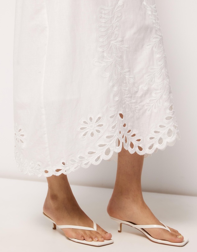 AERE - Adria Broderie Midi Dress