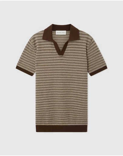 Frescobol Carioca - Rino Cotton Blend SS Contrast Knitted Polo
