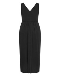City Chic - Plus size Cherish V Drape Maxi Dress - black