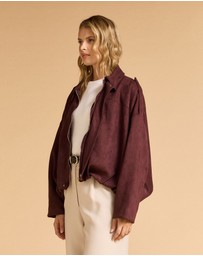 MVN - Faux Suede Bomber Jacket