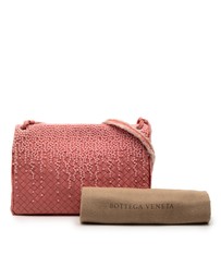 Pre-Loved by Azura Reborn - Pre-Loved Nappa Intrecciato Embroidered Fold Over Crossbody