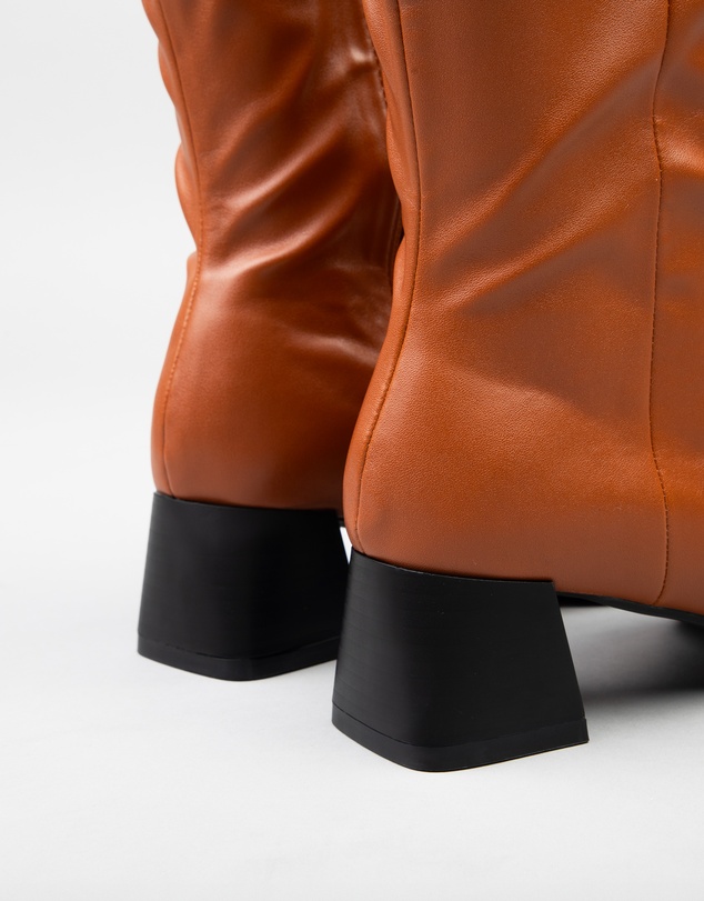 RAID - Ishbel low block heeled knee boots in tan