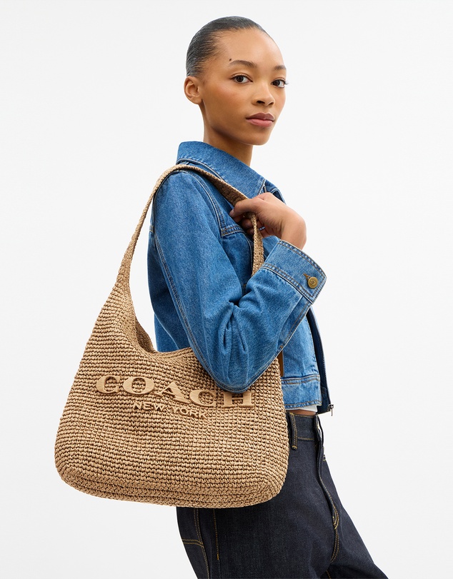 Coach - Refined Weave Straw Brooklyn Shoulder Bag 34