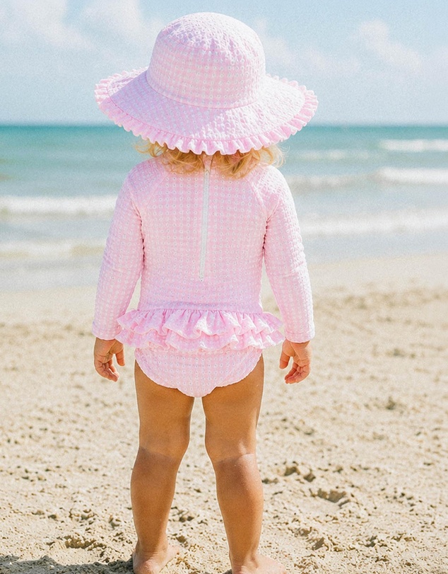 Minihaha - Pink Gingham LS Sunsuit - Kids