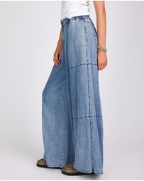 ONE TEASPOON - Marissa Tencel Palazzo Pants - Denim Blue