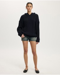 Cotton On - Oversized Cable Hoodie