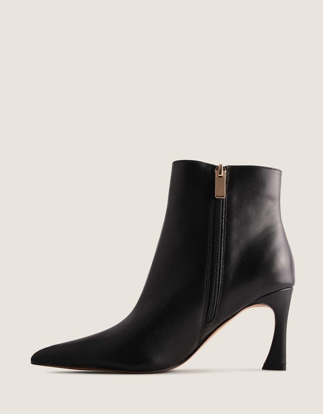 Shelly Shen - Channing Heel Ankle Boots Black Leather