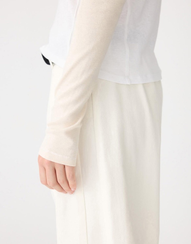 Bassike - Paneled Rib LS Baby T-Shirt