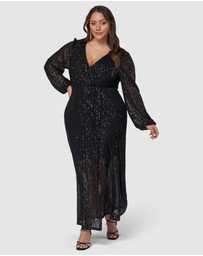 Pink Dusk by Curve Project - All I Want Sequin Maxi Dress