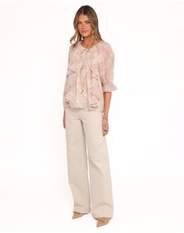 Petal & Pup - Arletta Ruffle Top - Sage Paisley