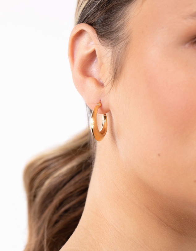 Lovisa - Gold Plated Sterling Silver Flat Edge Hoop Earrings