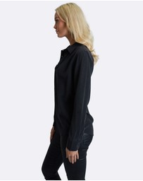 The Fable - Midnight Black Silk Shirt