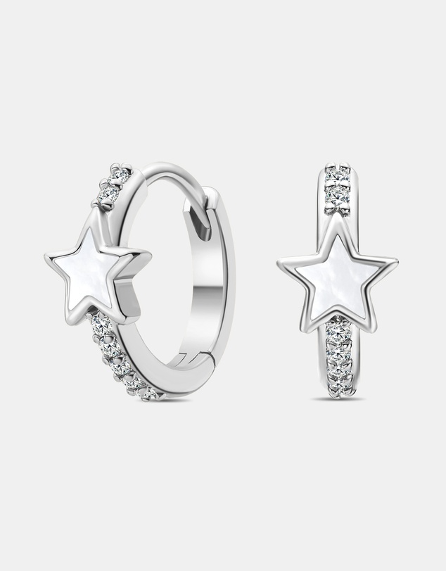 Mestige Kids - Stella Star Hoops - Silver Plated