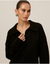 Tussah - Mia Knitted V-Neck Mini Dress