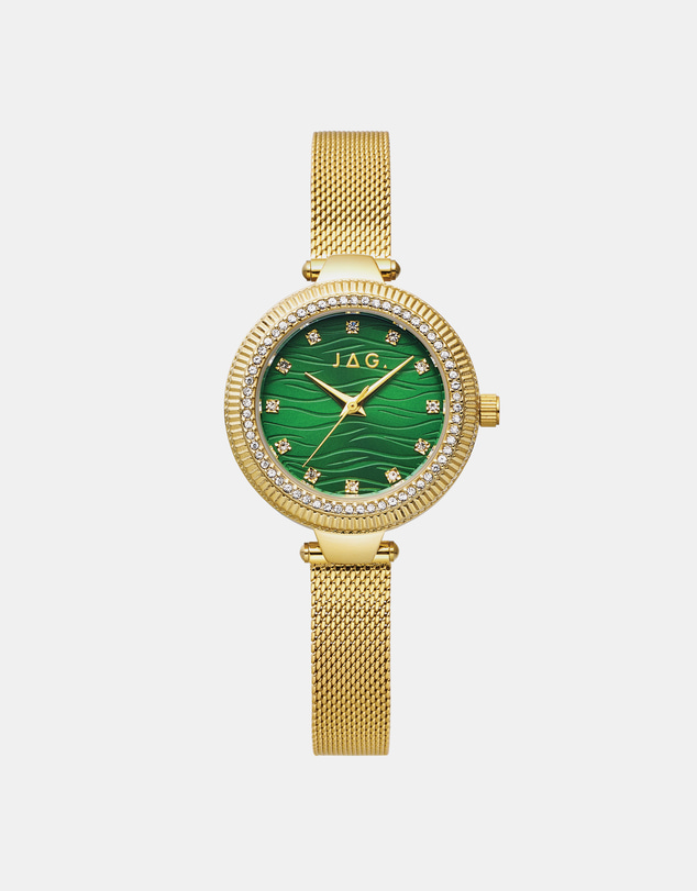 Jag - Maddy Womens Green Dial 31mm Gold Watch