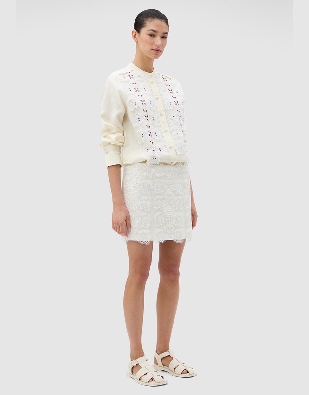 Oroton - Broderie Trim Mini Skirt