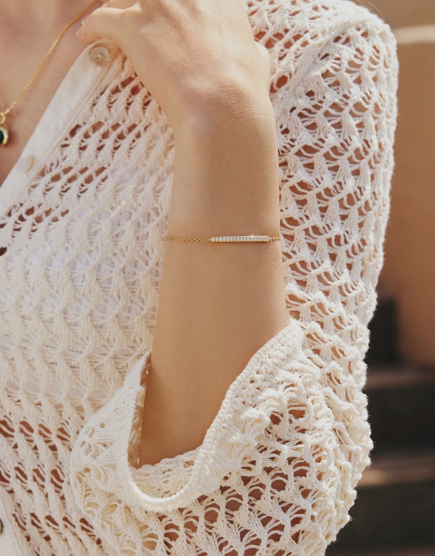 Ania Haie - Gold Pave Bar Bracelet