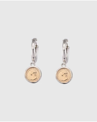 Von Treskow - Hinged Hoop Earrings (15MM) with Micro Coins