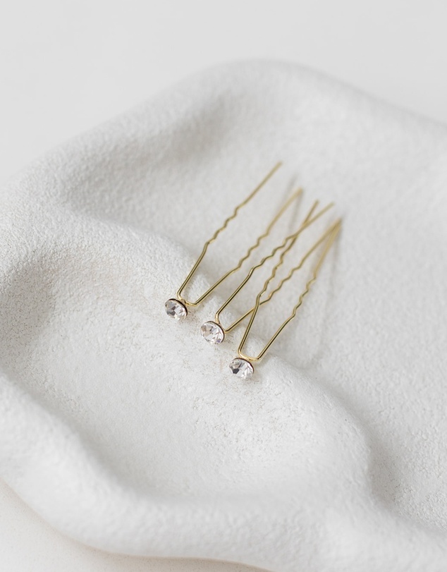 The White Collection - Aria - 6mm Crystal Bridal Hair Pin Trio