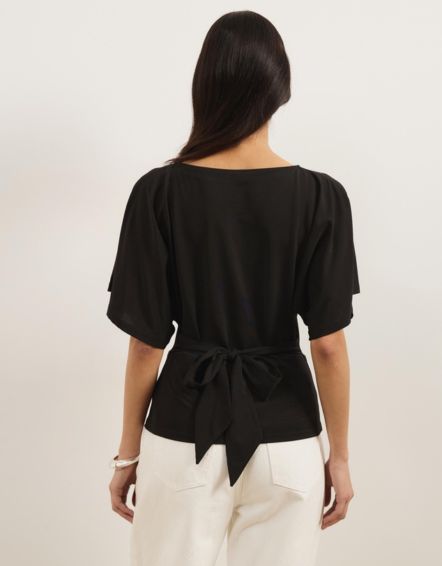 Atmos&Here - Amara Jersey Tie Back Short Sleeve Top