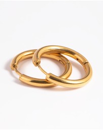 Lovisa - Waterproof Gold Plated Stainless Steel Classic Huggie Hoop Earrings