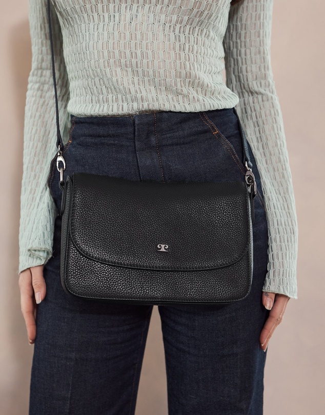 Pierre Cardin - Pierre Cardin Ladies Leather Flap Over Crossbody Bag