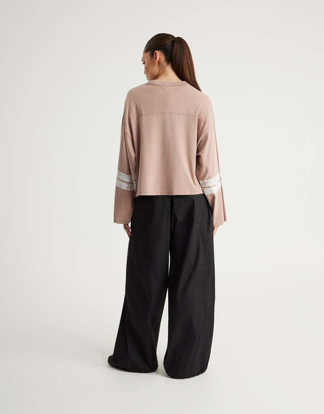 Upstate - Retro Sport LS Tee - Moccha /Snow Wash
