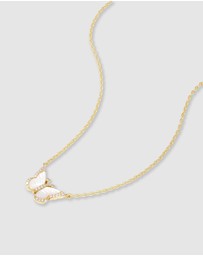Wanderlust + Co - Butterfly Pearl & Gold Necklace